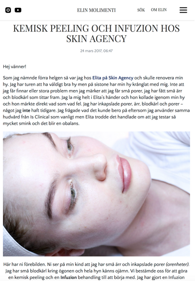 Kemisk peeling och Infuzion hos Skin Agency